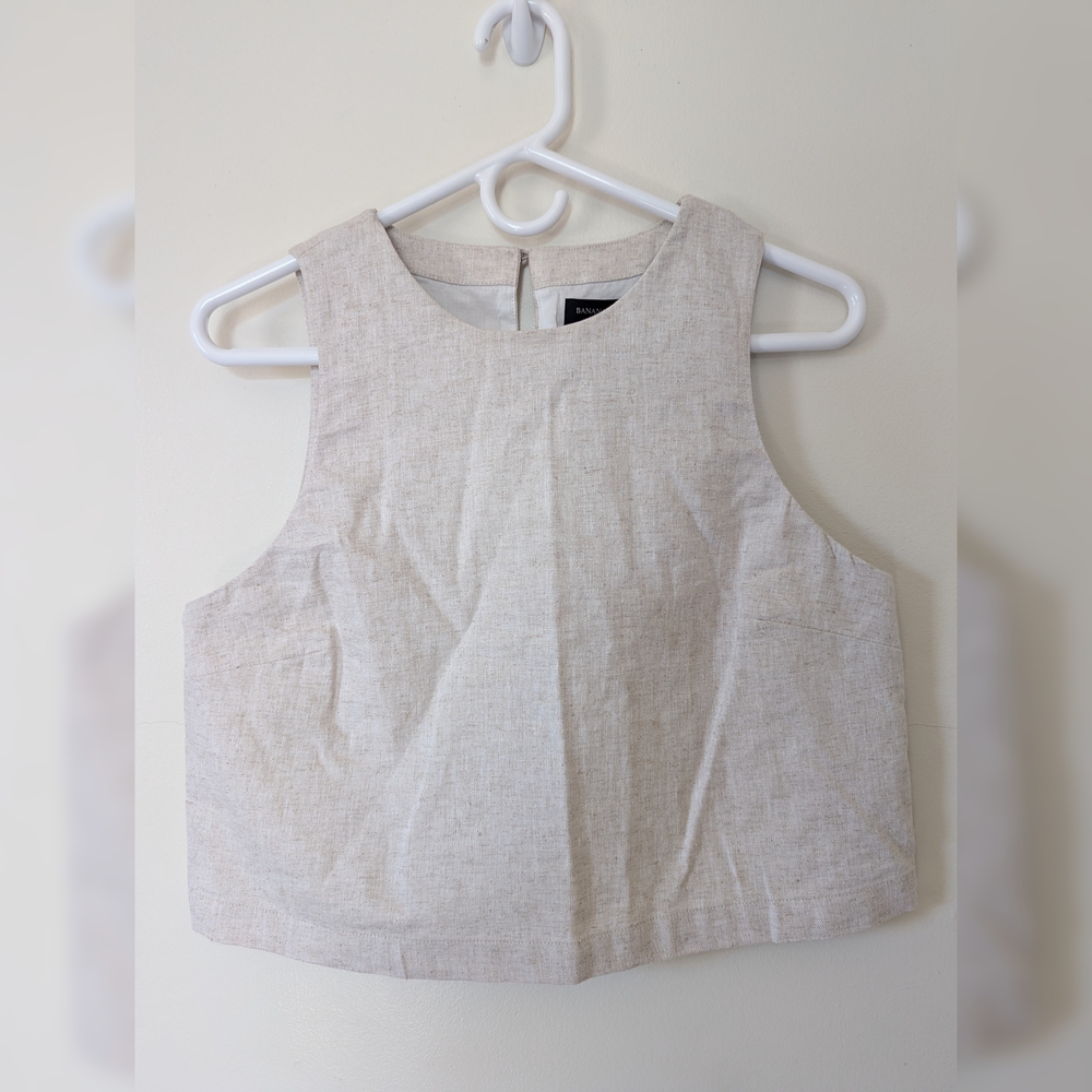 Banana Republic Linen-Blend Cropped Shell Tank